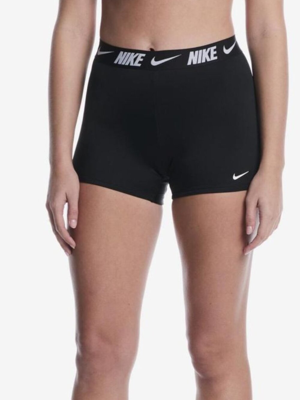 NIKE- Nike Logo Tape Shorts Black With White Logo Women LARGE NWT - Picture 4 of 5